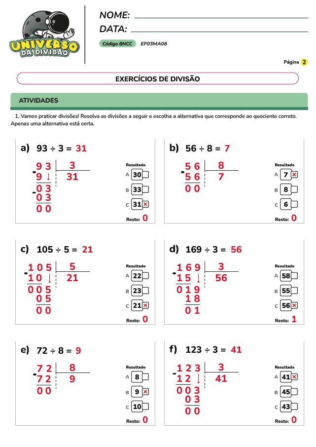 Atividades de Divisão