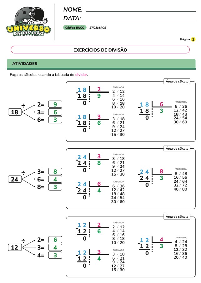 Atividades de Divisão