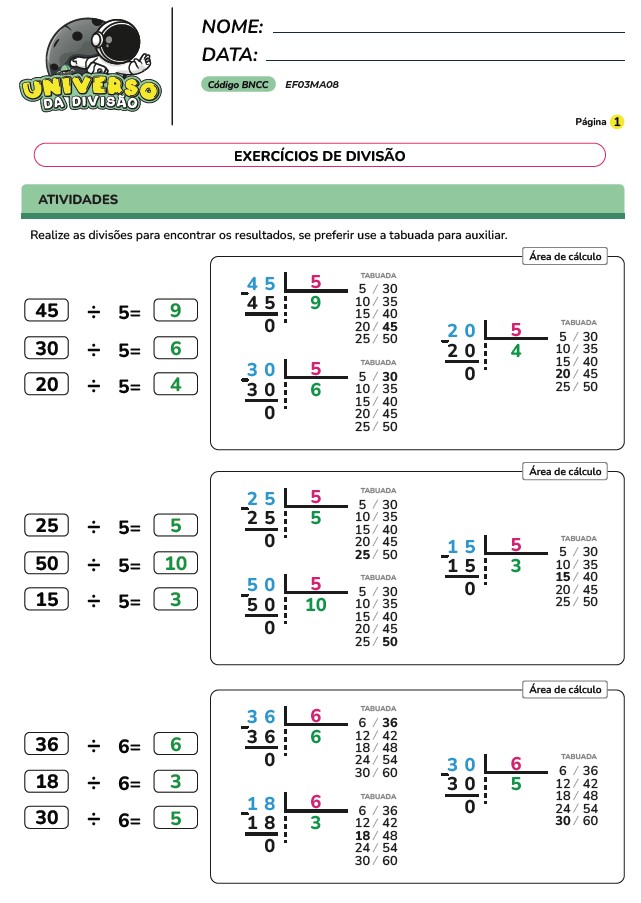 Atividades de Divisão